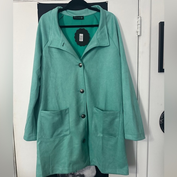 Sterling Kreek Turquoise Suede Unlined light coat - Picture 7 of 16
